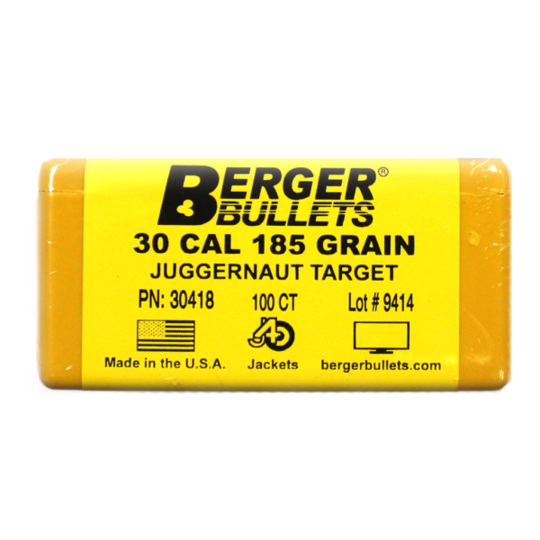 Berger Bullets - .30 cal, 185 GR, Match Juggernaut Target (Qty 100)